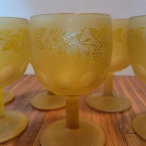Bartlett Collins Frosted Amber color Water Goblet Decoration 806 (6 available)